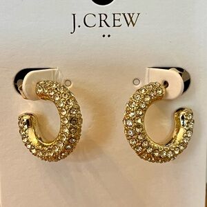 J. Crew Sparkly Rhinestone Hoop Earrings